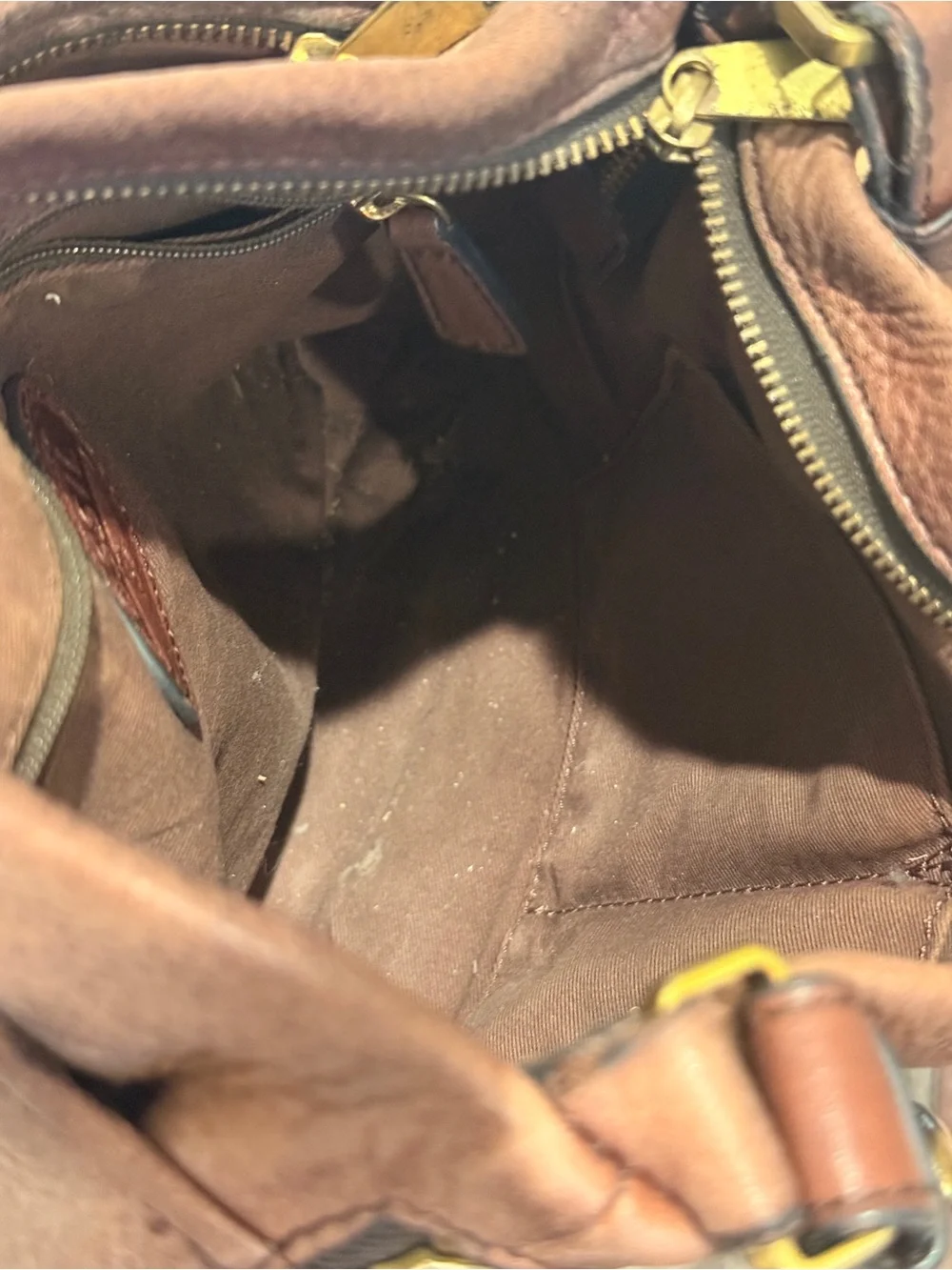 Fossil Tan Brown Leather Messenger Crossbody with Gold‎ Hardware